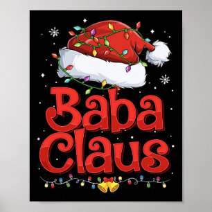 Poster Cool mâle Baba Claus avec chapeau de Noël