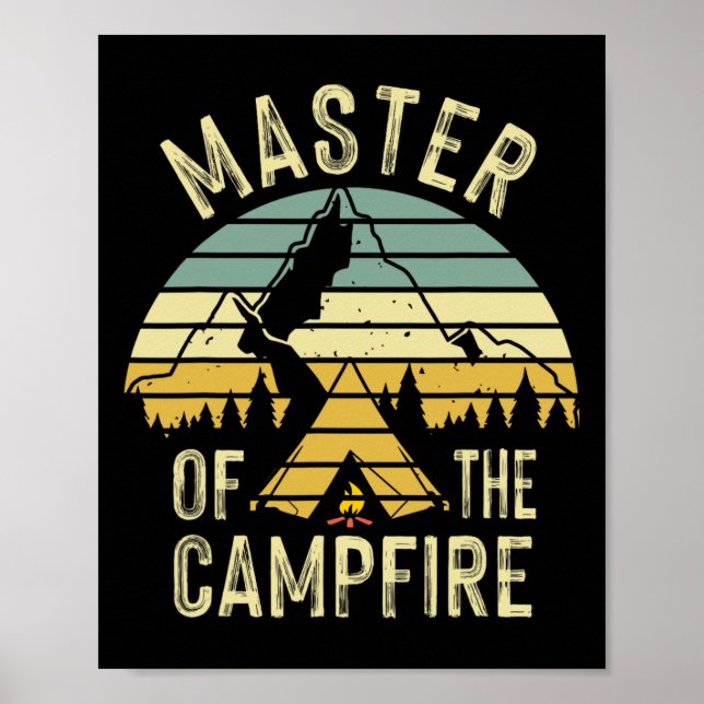 Poster Cool Master Camping Funny Camping Cadeau Pour Enfa (Devant)