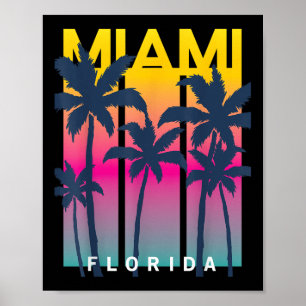 Poster Cool Miami Florida Graphic Design Tee - shirts, I 