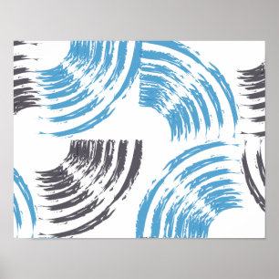 Poster Cool, moderne, bleu abstrait tendance