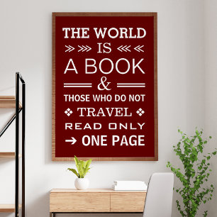 Poster Cool Moderne Typographie Inspiration Devis de voya