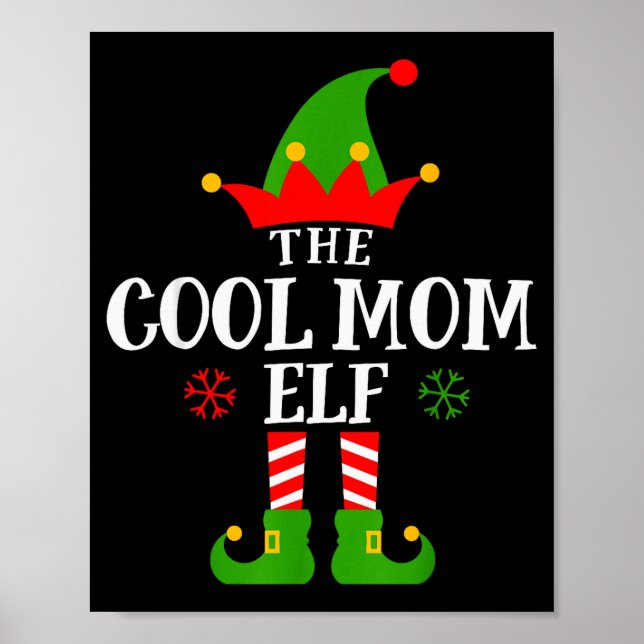 Poster Cool Mom Elf Funny Matching Family Christmas Pajam (Devant)