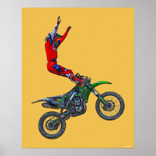 Poster Cool Motocross Extreme Freestyle Stunt Art 4