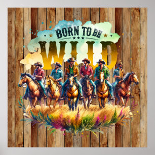 Poster Cool né sauvage Cowboy Western