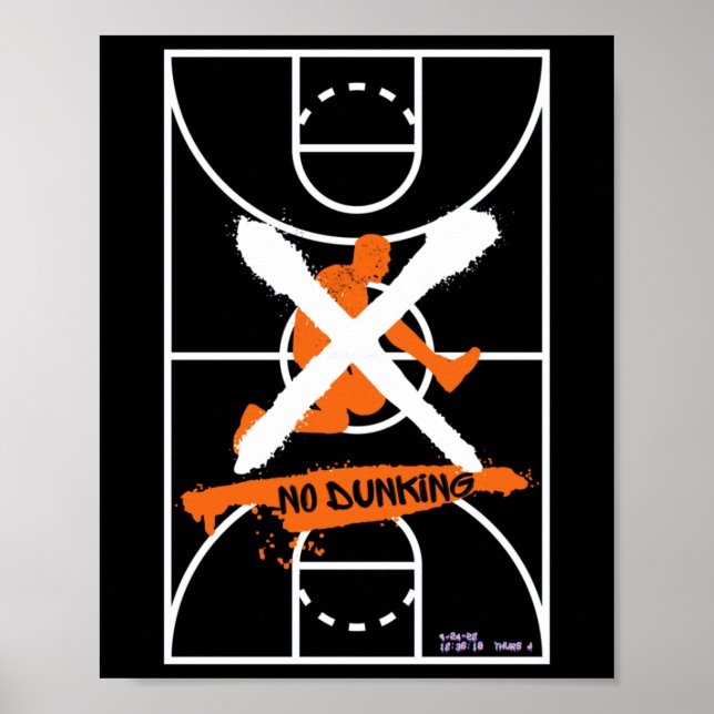 Poster Cool No Dunking Basketball Design (Devant)