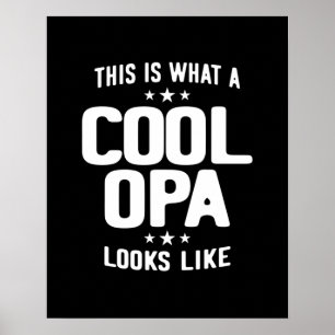 Poster Cool Opa A L'Air Du Père Grand-Père Cadeau