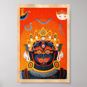 Poster Cool oriental tibetan thangka Bhairava tattoo art
