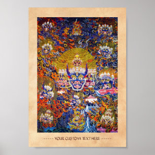 Poster Cool oriental tibetan thangka Godtattoo art