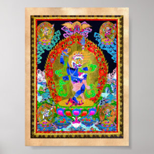 Poster Cool oriental tibetan thangka Simhavaktra Dakini