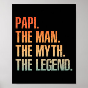 Poster Cool Papi Pour Hommes Papa Grand-Père Homme Mythe 