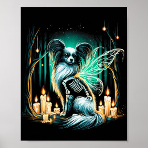 Poster Cool Papillon Chien Squelette Halloween Chien Mama