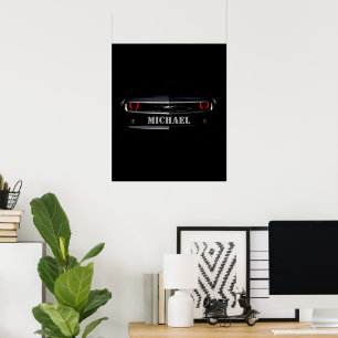 Poster Cool personnalisé noir Chevy Camaro Votre nom