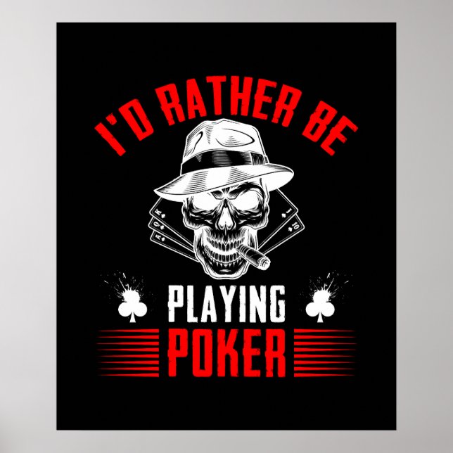 Poster Cool plutôt jouer au poker mot art (Devant)