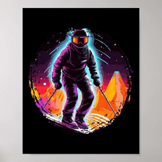 Poster Cool Pour Snowboard Et Ski Lover Dans Le Moun Blan (Devant)