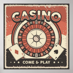 Poster cool retro Amateurs de casino