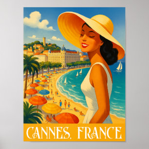 Poster Cool Retro Cannes Côte d'Azur