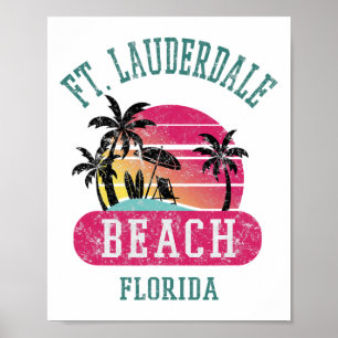 Poster Cool rétro Ft. Lauderdale Vintage Mens Fl B