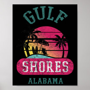 Poster Cool rétros Gulf Shores Original Alabama Beach Pla