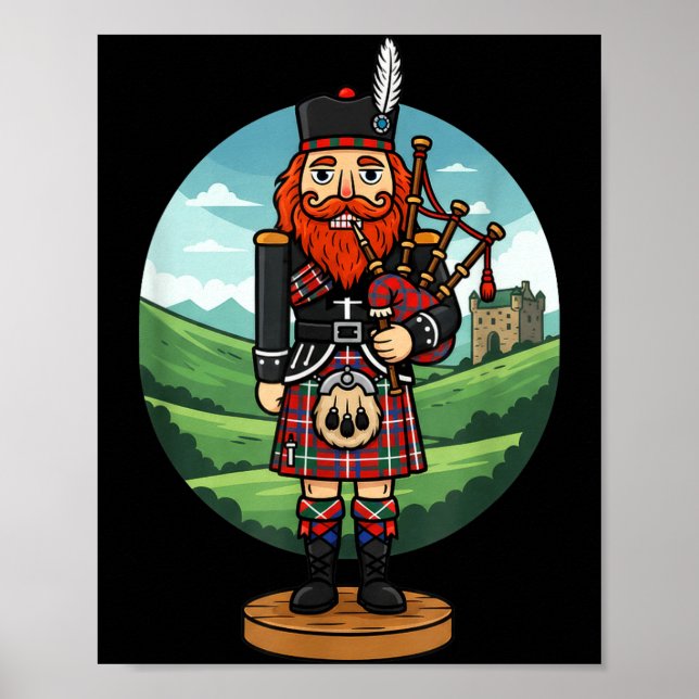 Poster Cool Scottish Nutcracker Bagpes  (Devant)
