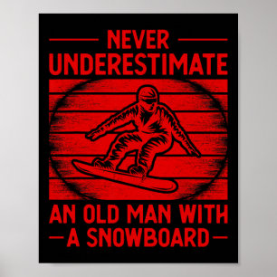 Poster Cool Snowboard Art Hommes Femmes Skier Snowboard S