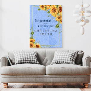 Poster Cool Summer Sunflower Watercolor Parti de retraite