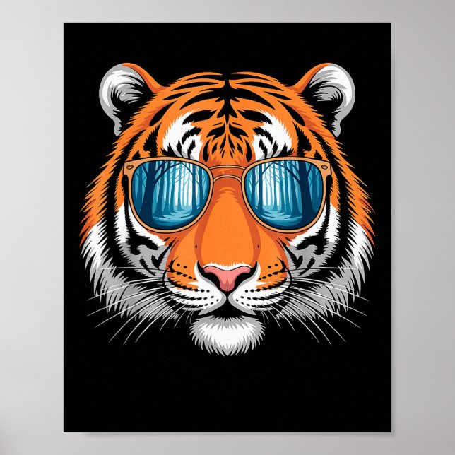Poster Cool Tiger Costume For Men Women Kids Pattern Tige (Devant)