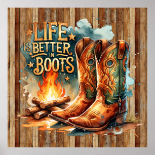 Poster Cool vie meilleure bottes Western