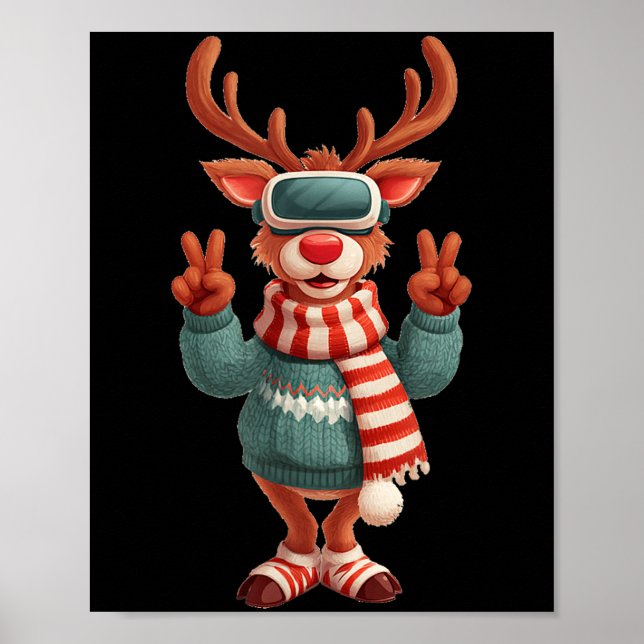Poster Cool Virtual Reality Reindeer Costume For Adults A (Devant)