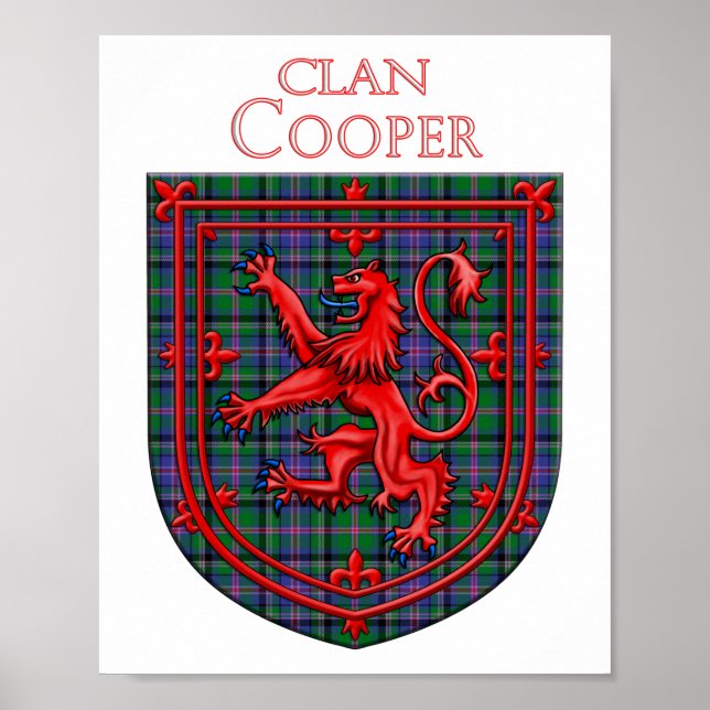 Poster Cooper Tartan Scottish Plaid Lion Rampant (Devant)