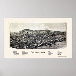 Poster Cooperstown, NY Panoramic Map - 1890