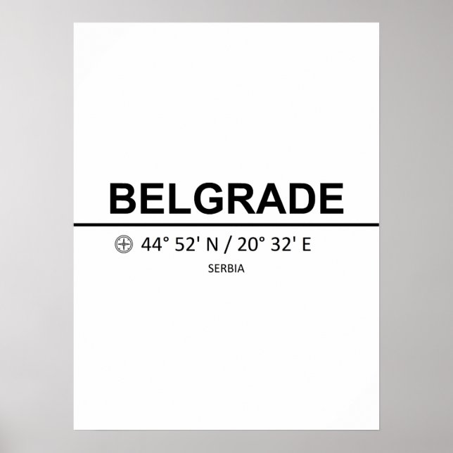 Poster Coordinates de Belgrade (Devant)