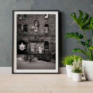 Poster Copenhague Christiania Voisin, noir et blanc