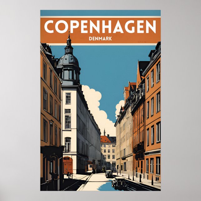 Poster Copenhague Danemark (Devant)