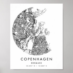 Poster Copenhague Danemark Minimal moderne Circle Street