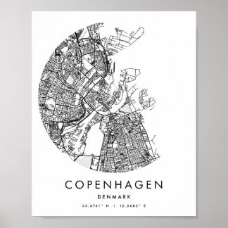 Poster Copenhague Danemark Minimal moderne Circle Street