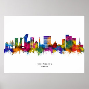 Poster Copenhague Danemark Skyline