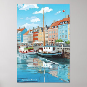Poster Copenhague Danemark Vintage voyage