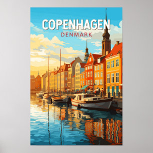 Poster Copenhague Danemark Voyage Art Vintage