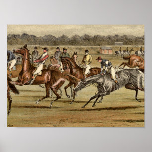 Poster Copie 1886 de course de chevaux de course
