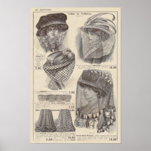 Poster Copie 1910 française de mode d'Edwardian