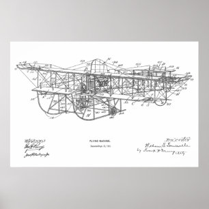 Poster Copie 1915 de dessin de brevet d'avion de machine