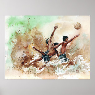 Poster Copie 2014 de passionés du football de garçons du