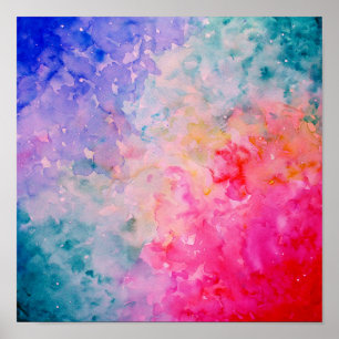 Poster Copie abstraite d'univers d'aquarelle