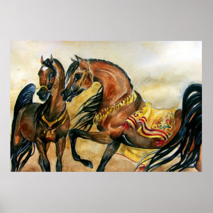 Poster Copie Arabe d'affiche de portrait de cheval de