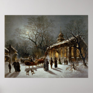 Poster Copie archivistique de réveillon de Noël vintage