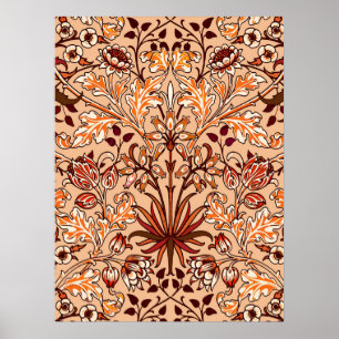 Poster Copie, brun et beige de jacinthe de William Morris
