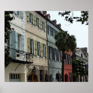 Poster Copie d'affiche d'aquarelle de Chareleston