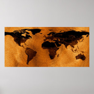 Poster Copie d'affiche de carte du monde