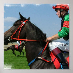 Poster Copie d'affiche de cheval et de jockey