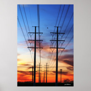 Poster Copie d'affiche de coucher du soleil de ligne